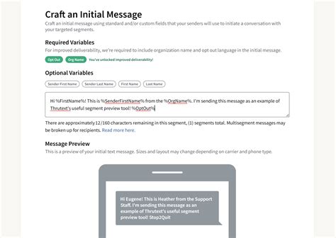 Best practices for ThruText initial messages : Help Center.